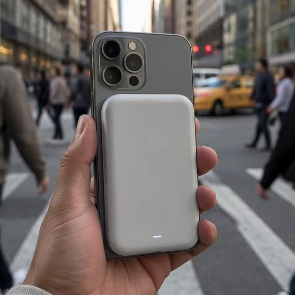 Street walking & handheld charging scene